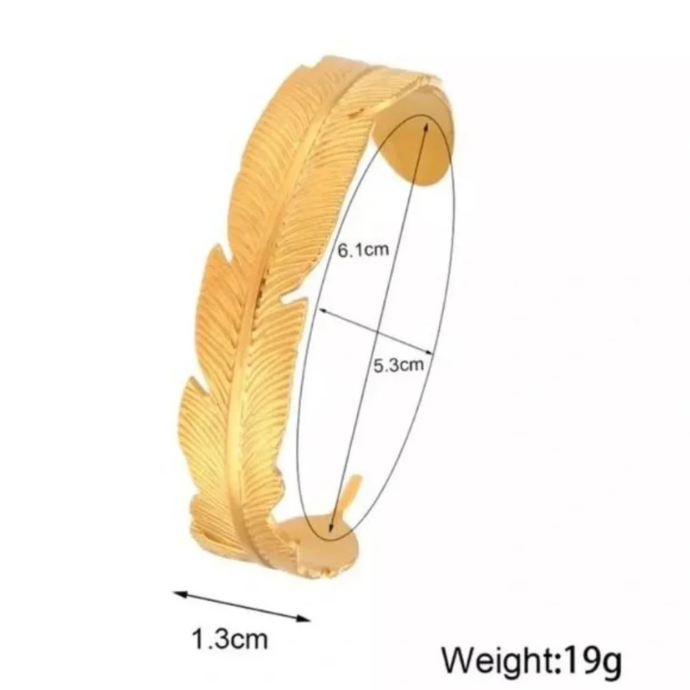 NEW 18K GOLD BANGLE CUFF LEAF BRACELET, NICE BRACELET, CUTE BRACELET - Picture 7 of 7